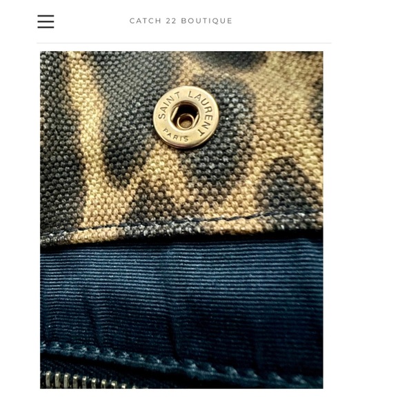 *SOLD* Saint Laurent Canvas Leopard Print Rive Gauge Noe Large Tote - Picture 6 of 11